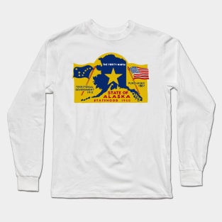 Vintage Style Alaska Design Long Sleeve T-Shirt